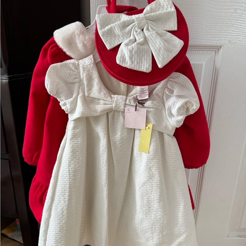 Catherine Malandrino White Dress with Red Accents